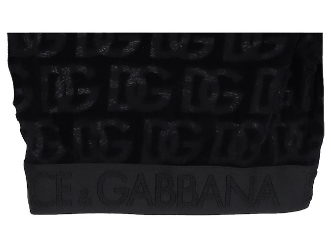 Top Corto DG-Logo en Jacquard de Algodón Negro de Dolce & Gabbana - vista 3