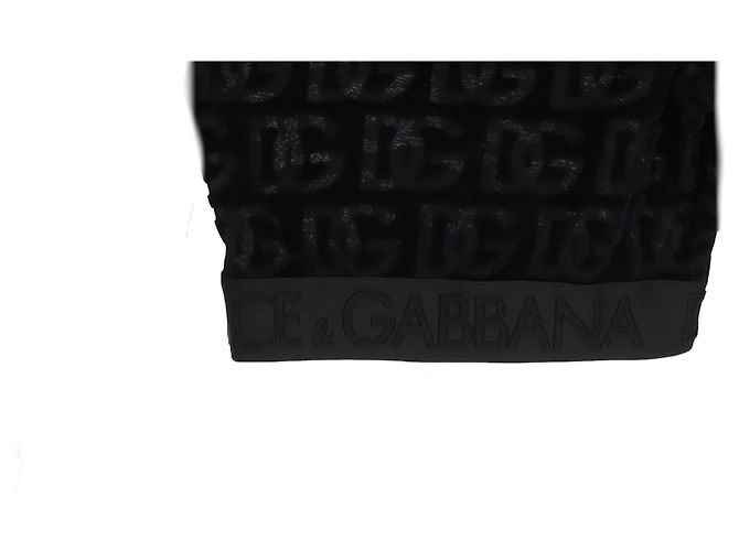 Top Corto DG-Logo en Jacquard de Algodón Negro de Dolce & Gabbana - vista 6