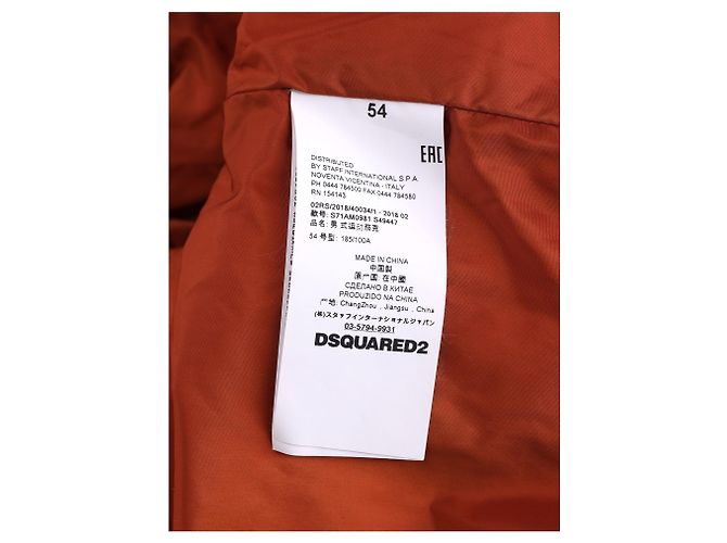 Giacca Bomber Dsquared2 in nylon arancione - vista 10