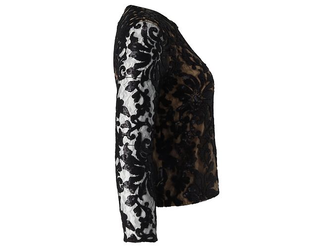 Top de encaje Belle de Diane Von Furstenberg en rayón negro - vista 2