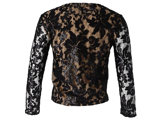 Top de encaje Belle de Diane Von Furstenberg en rayón negro - vista 3