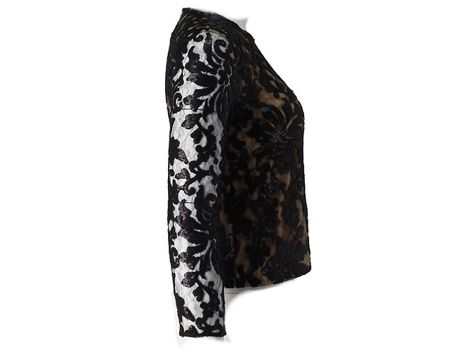 Top de encaje Belle de Diane Von Furstenberg en rayón negro - vista 5