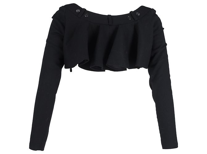Giacca bolero cropped Givenchy in lana nera Nero - vista 3