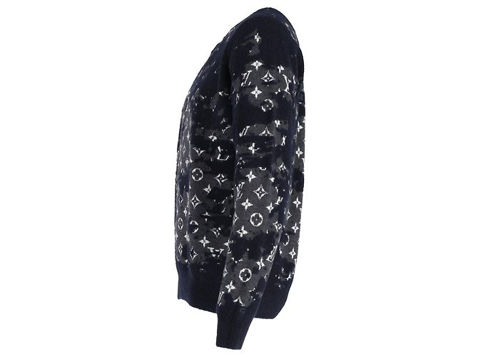 Pullover in lana blu navy Monogram LV 2021 di Louis Vuitton - vista 2