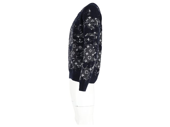 Pullover in lana blu navy Monogram LV 2021 di Louis Vuitton - vista 5