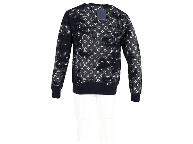 Pullover in lana blu navy Monogram LV 2021 di Louis Vuitton - vista 6