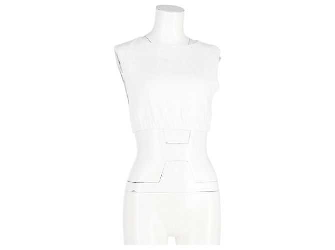 Top cropped sem mangas em algodão branco Reformation - vista 4