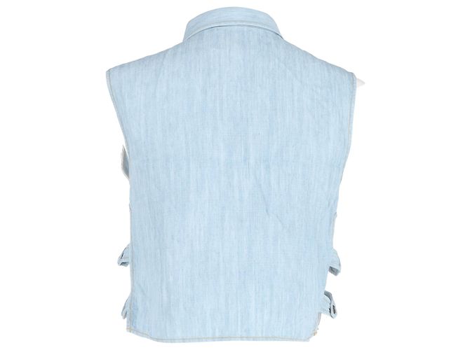 Camisa sin mangas Sea New York en denim de algodón azul claro - vista 3