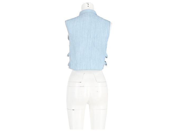 Camisa sin mangas Sea New York en denim de algodón azul claro - vista 6