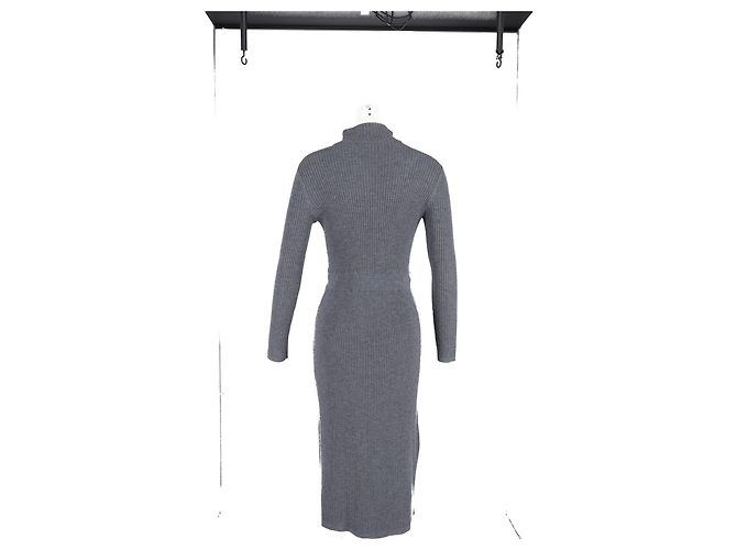 Apc Vestido de malha com gola alta A.P.C. Alma em lã merino cinza - vista 6