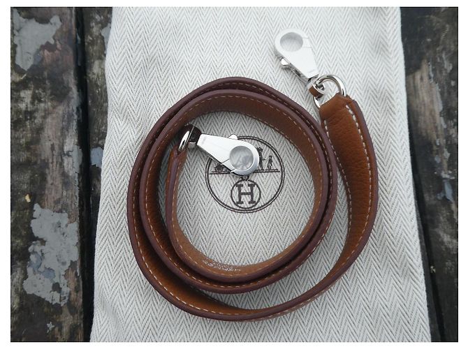 Tracolla Hermès per borsa Hermès Kelly in pelle Togo oro, nuova, mai usata. Marrone chiaro - vista 2