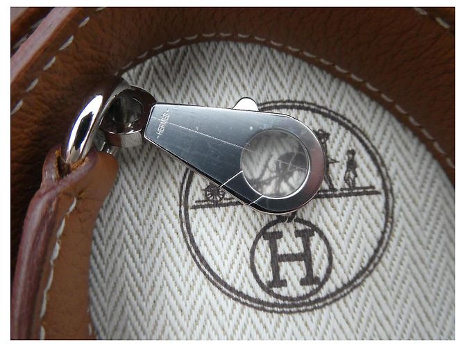 Tracolla Hermès per borsa Hermès Kelly in pelle Togo oro, nuova, mai usata. Marrone chiaro - vista 3