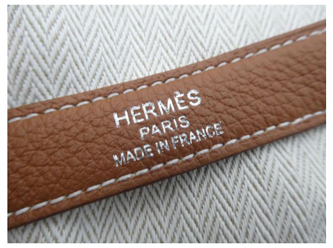 Tracolla Hermès per borsa Hermès Kelly in pelle Togo oro, nuova, mai usata. Marrone chiaro - vista 4