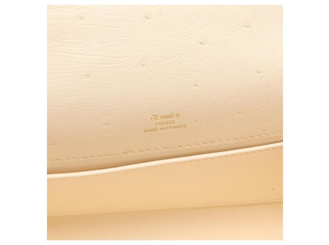 Hermès Hermes Mini Kelly Ostrich Handbag Ivory White - view 4