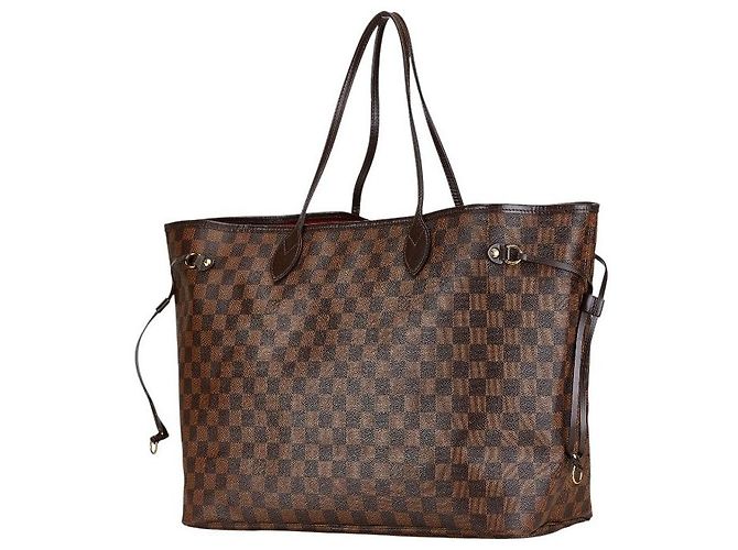 Sac tote Louis Vuitton Damier Neverfull GM N41357 Marron - vue 3