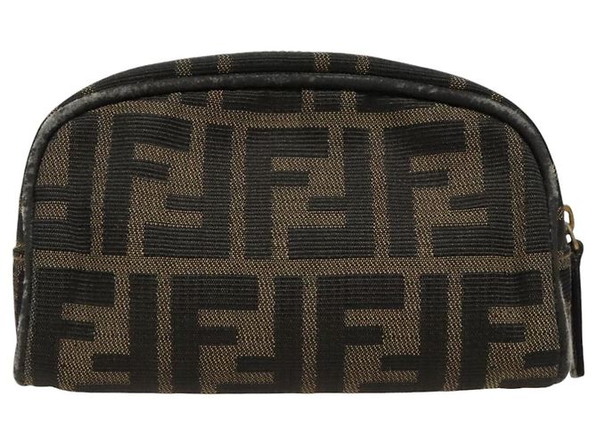 FENDI Zucca Canvas Tasche braun schwarz Auth fm4029 - Ansicht 2