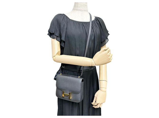 Hermès Hermes Constance Mini 18 Leder Schultertasche Schwarz - Ansicht 9