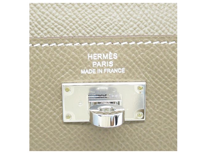 Hermès Billetera compacta de cuero Hermes Kelly Pocket Gris - vista 6