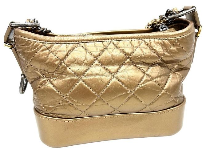 Chanel Gabrielle Small Hobo Leather Bag Bronze - view 3
