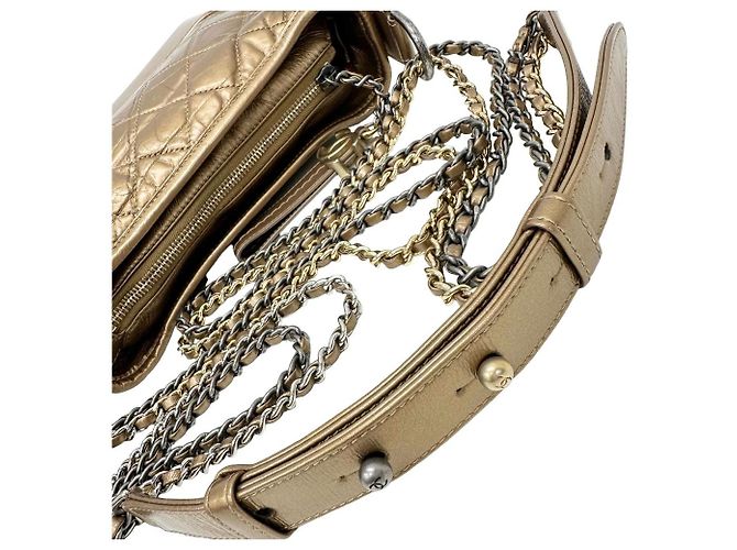 Chanel Gabrielle Small Hobo Leather Bag Bronze - view 4