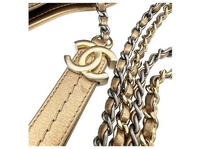 Chanel Gabrielle Small Hobo Leather Bag Bronze - view 5