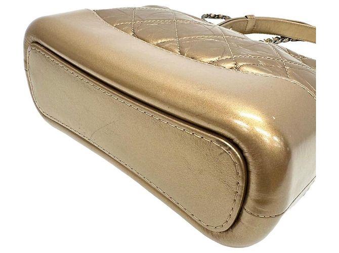 Chanel Gabrielle Small Hobo Leather Bag Bronze - view 6