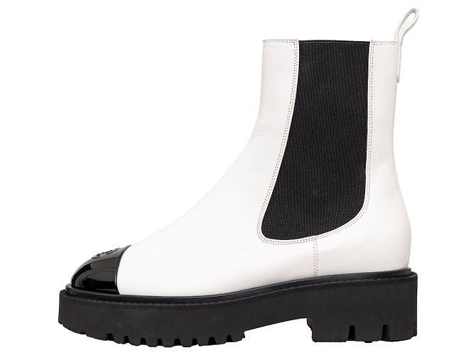 Botines de charol Chanel Blanco - vista 7
