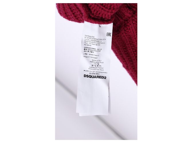 Dsquared2 Distressed Crewneck Sweater in Red Wool - view 10