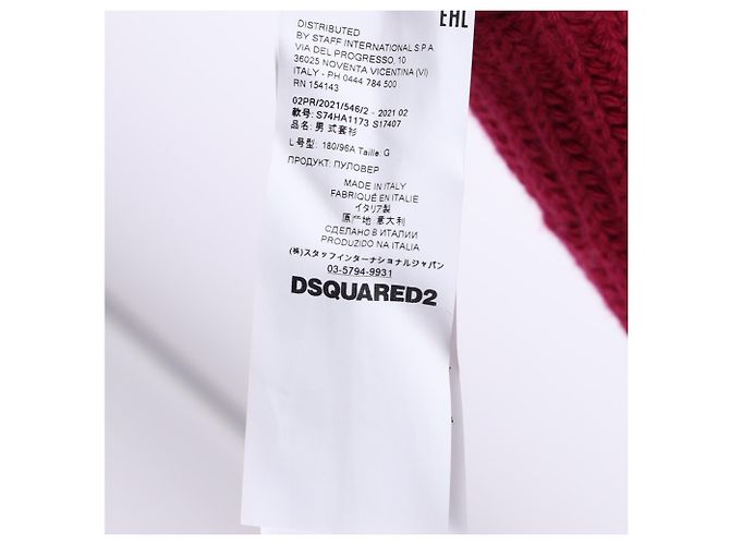 Dsquared2 Distressed Crewneck Sweater in Red Wool - view 5