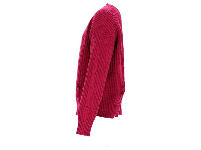 Dsquared2 Distressed Crewneck Sweater in Red Wool - view 7