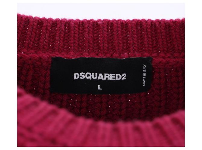 Dsquared2 Distressed Crewneck Sweater in Red Wool - view 9