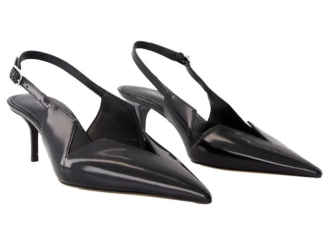 Gloss Star Cut Out Low Stiletto Pumps - Coperni - Leather - Black - view 2