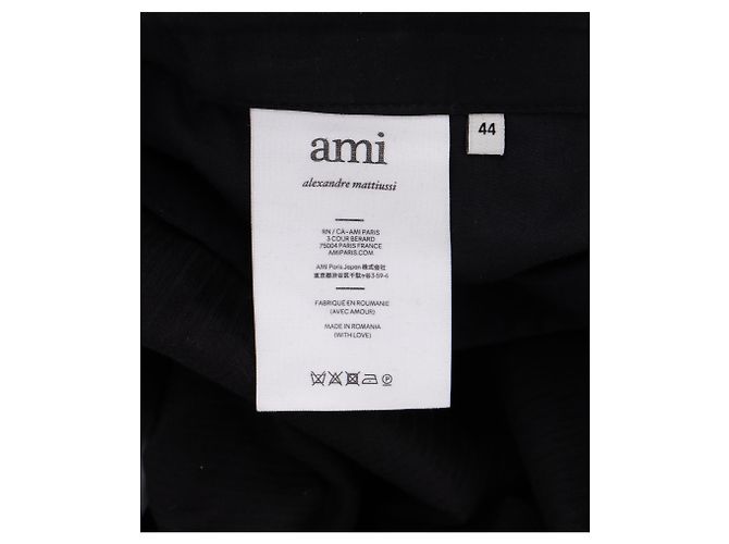 Pantaloni cropped in velluto a coste neri Ami Paris Nero - vista 10