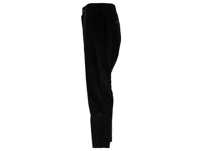 Pantaloni cropped in velluto a coste neri Ami Paris Nero - vista 2
