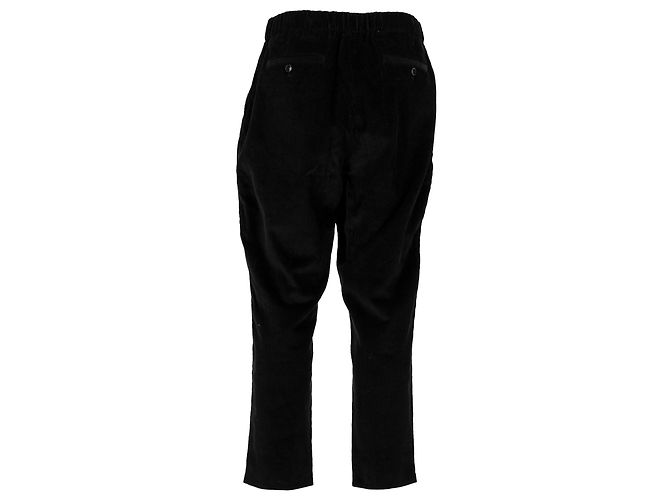 Pantaloni cropped in velluto a coste neri Ami Paris Nero - vista 3
