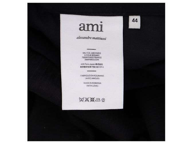 Pantaloni cropped in velluto a coste neri Ami Paris Nero - vista 5
