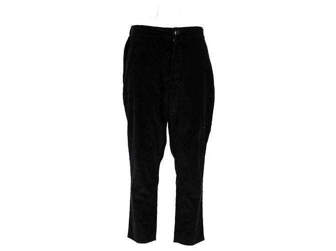Pantaloni cropped in velluto a coste neri Ami Paris Nero - vista 6