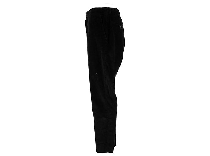 Pantaloni cropped in velluto a coste neri Ami Paris Nero - vista 7