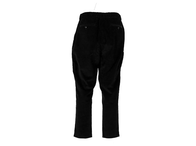 Pantaloni cropped in velluto a coste neri Ami Paris Nero - vista 8