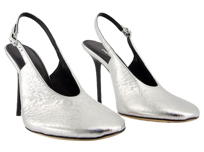 Foil Ufo Tacones - Coperni - Cuero - Plata - vista 2