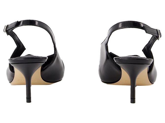 Glänzende Stern-Ausschnitt Niedrige Stiletto-Pumps - Coperni - Leder - Schwarz - Ansicht 3