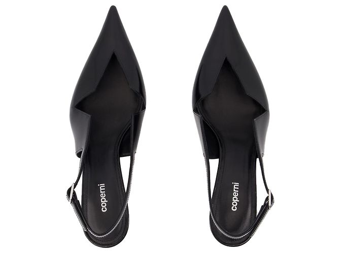 Glänzende Stern-Ausschnitt Niedrige Stiletto-Pumps - Coperni - Leder - Schwarz - Ansicht 4