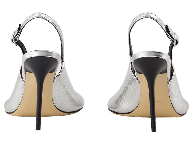 Foil Ufo Tacones - Coperni - Cuero - Plata - vista 3