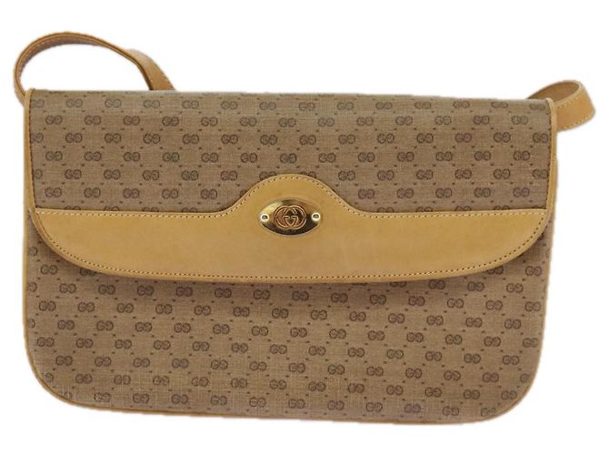Gucci Borsa a spalla Micro GG Supreme in PVC Beige Oro 004 106 0024 Auth ki5097 D'oro - vista 13