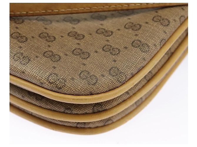 Gucci Borsa a spalla Micro GG Supreme in PVC Beige Oro 004 106 0024 Auth ki5097 D'oro - vista 16