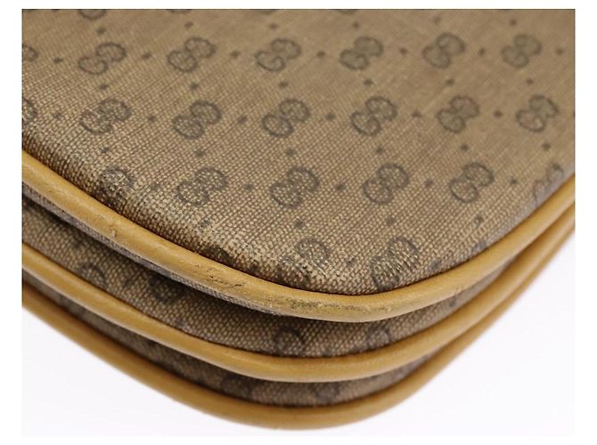 Gucci Borsa a spalla Micro GG Supreme in PVC Beige Oro 004 106 0024 Auth ki5097 D'oro - vista 17