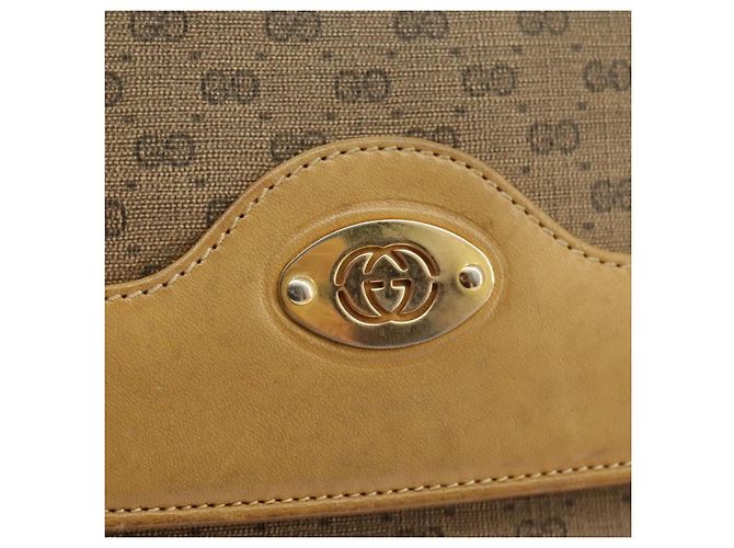Gucci Borsa a spalla Micro GG Supreme in PVC Beige Oro 004 106 0024 Auth ki5097 D'oro - vista 19