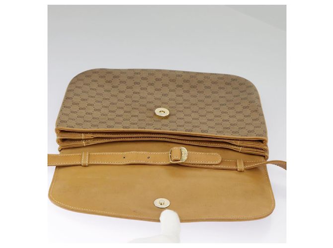 Gucci Borsa a spalla Micro GG Supreme in PVC Beige Oro 004 106 0024 Auth ki5097 D'oro - vista 20