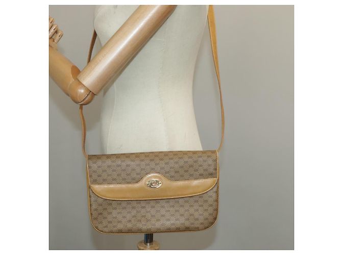 Gucci Borsa a spalla Micro GG Supreme in PVC Beige Oro 004 106 0024 Auth ki5097 D'oro - vista 26