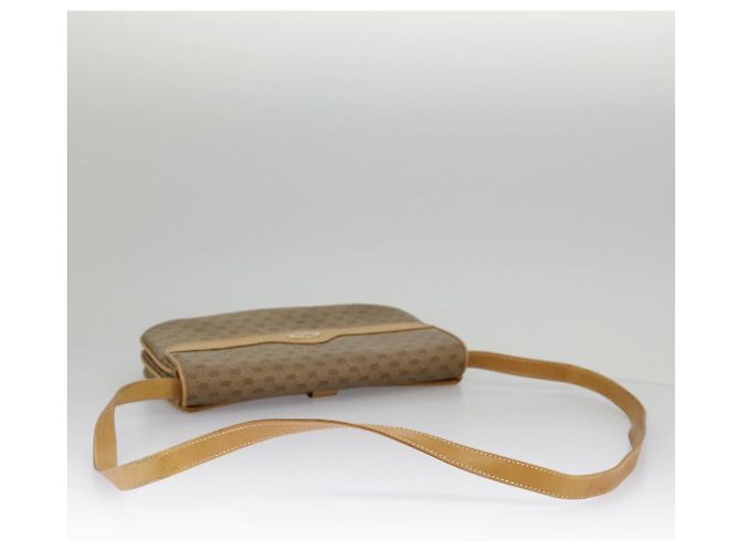 Gucci Borsa a spalla Micro GG Supreme in PVC Beige Oro 004 106 0024 Auth ki5097 D'oro - vista 7